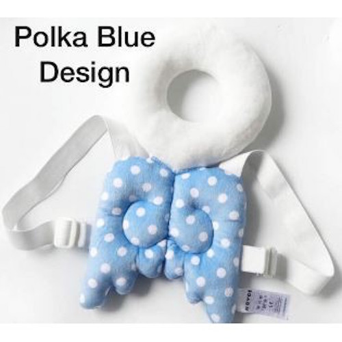 SH-611 Baby/Toddler Head Protection Pillow Cushion Pad Polka Blue Design