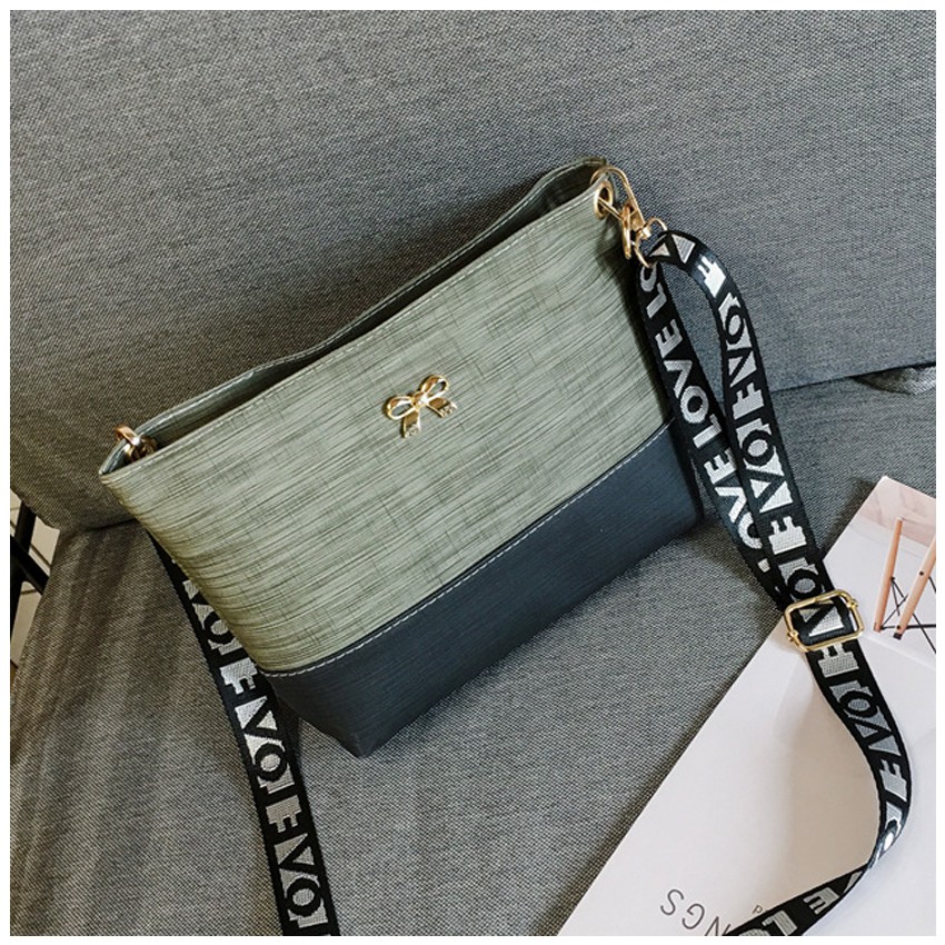 KW80274 Ribbon Style Sling Bag Green