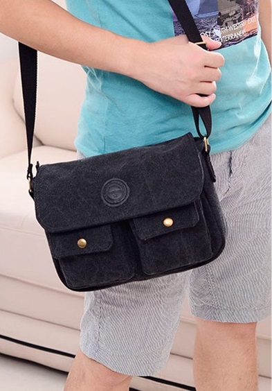 KW80281 Retro Style Sling Bag Black