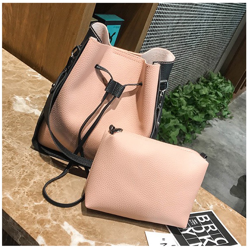 KW80296 Ladies 2 In 1 Bucket Bag Pink