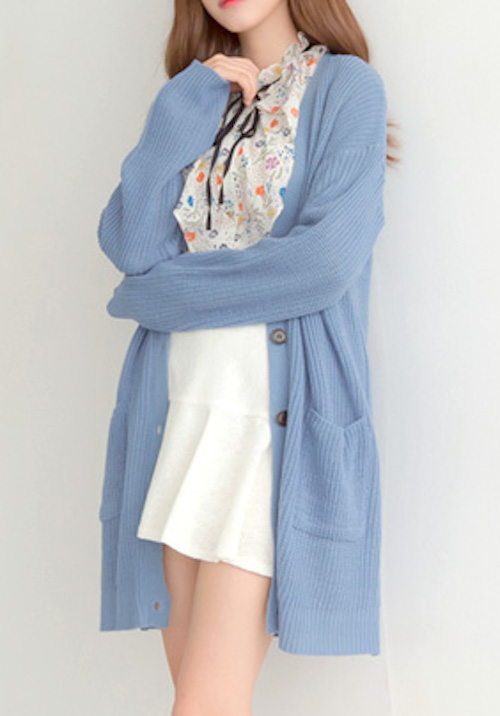 KT0043 Trendy Cardigan Blue