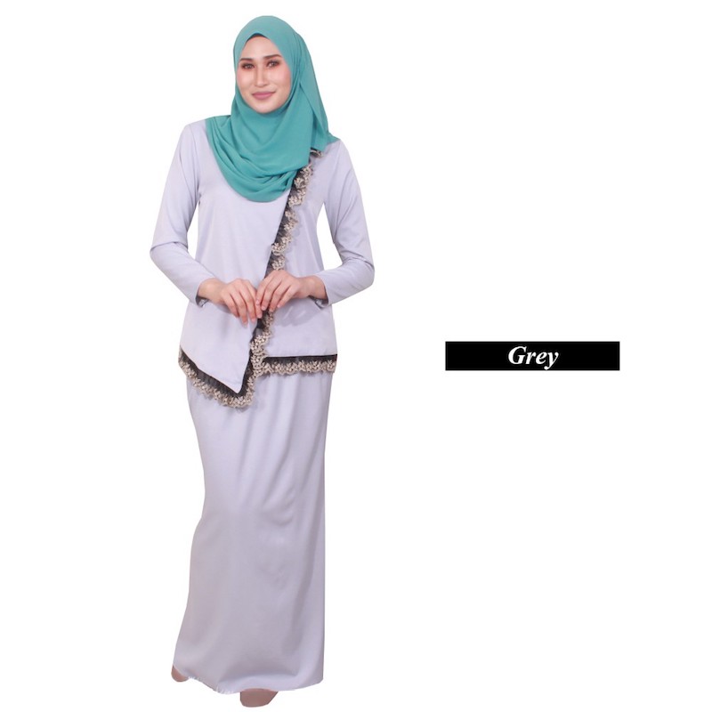 MH007 Lovely Baju Kurung Grey