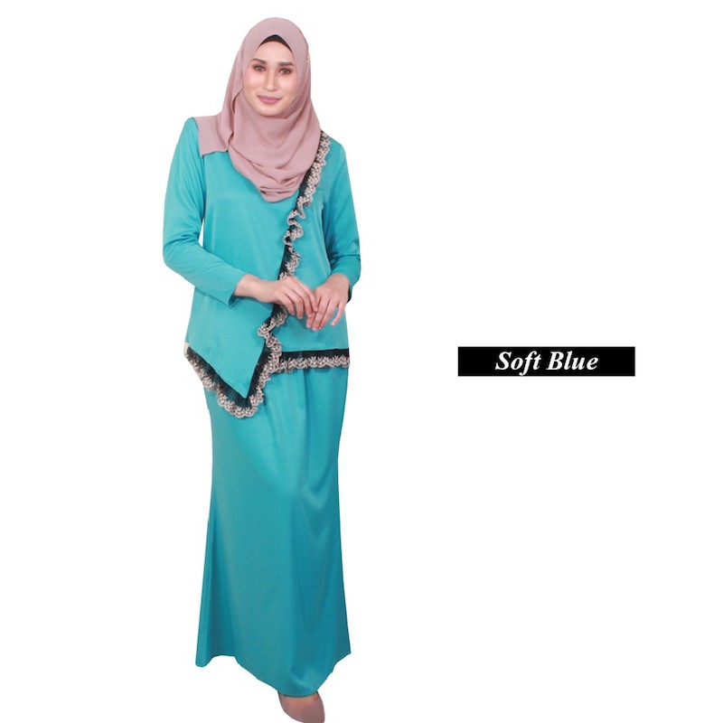 MH007 Lovely Baju Kurung Soft Blue