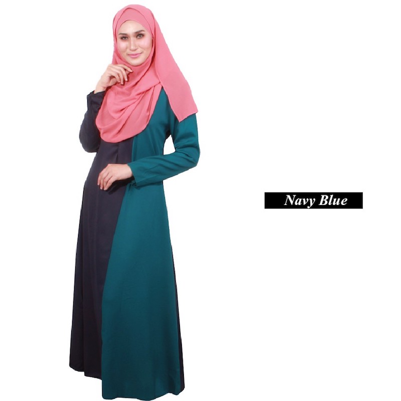 MH008 Pretty Jubah Navy Blue