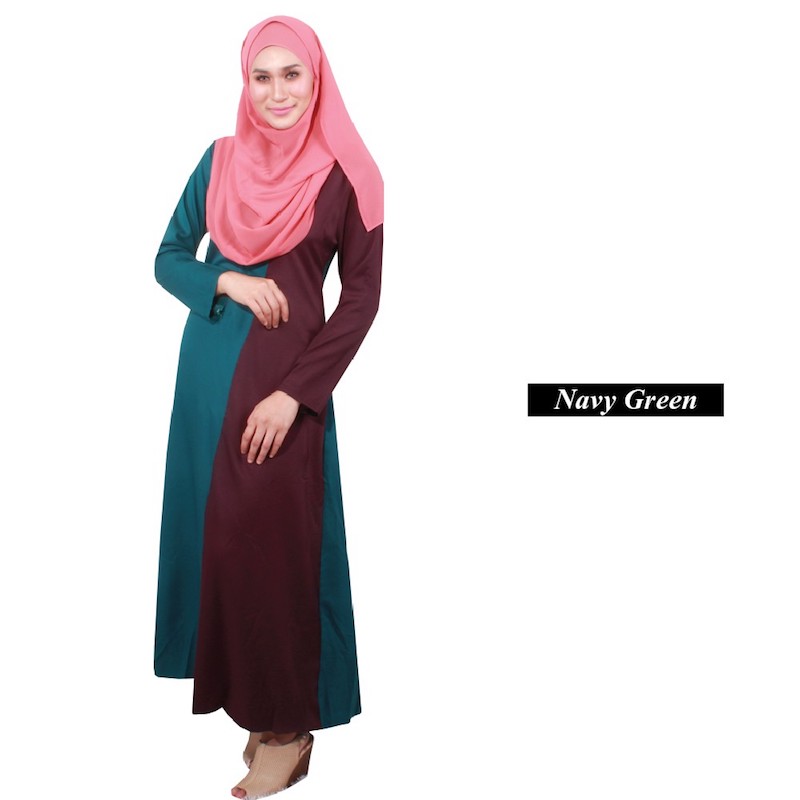 MH008 Pretty Jubah Navy Green