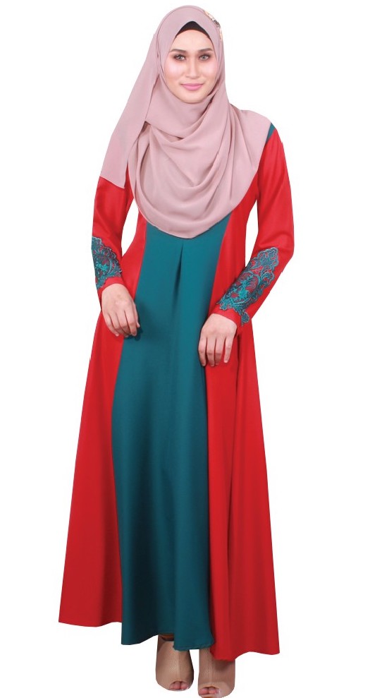 MH013 Charming Jubah Navy Green