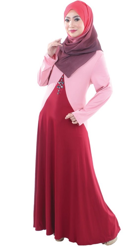 MH014 Trendy Jubah Peach