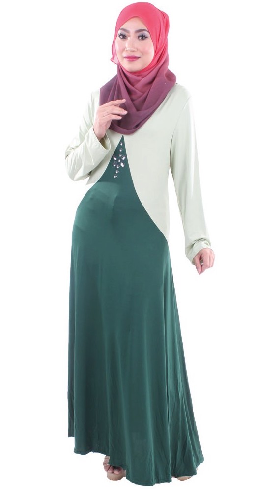 MH014 Trendy Jubah Soft Green