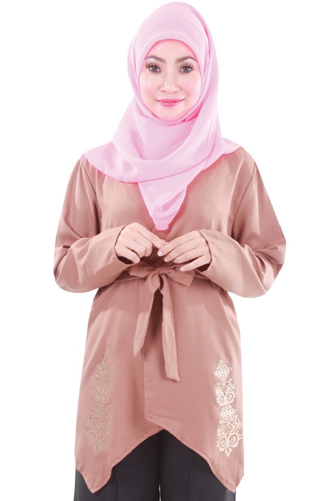 MH023 Trendy Blouse Brown