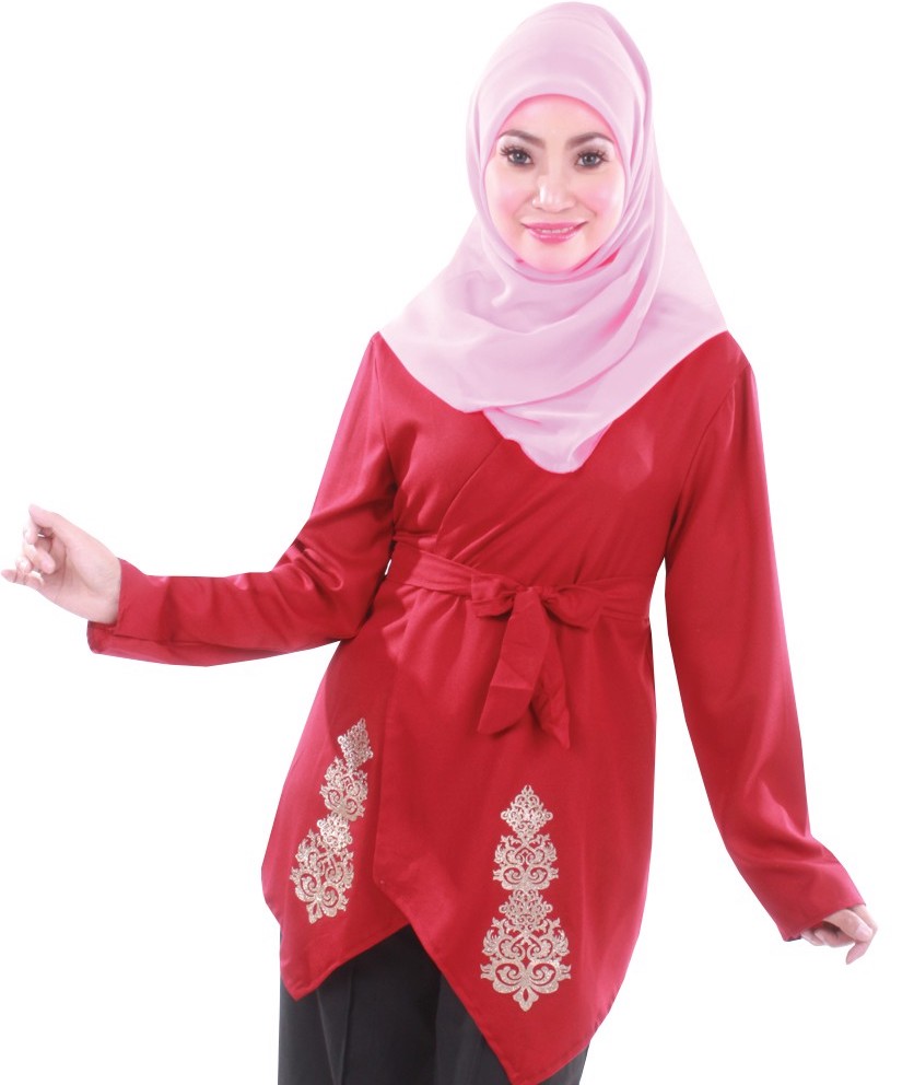 MH023 Trendy Blouse Maroon