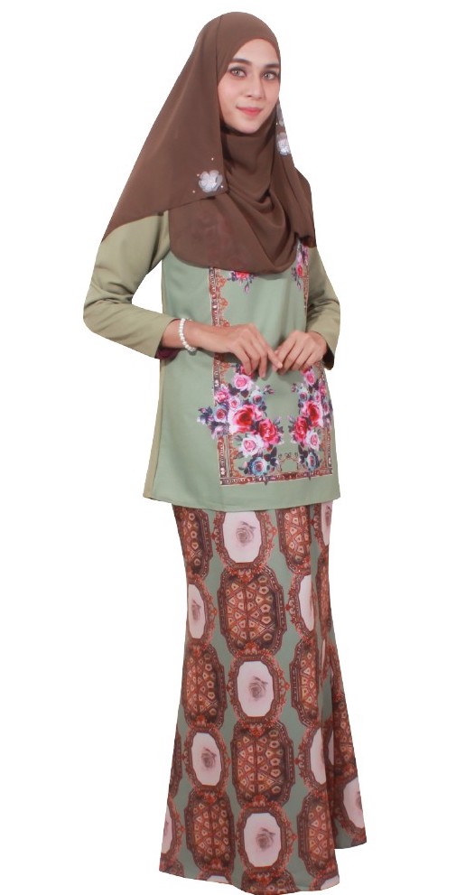 MH040 Lovely Baju Kurung Green