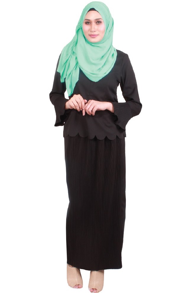 MH048 Trendy Baju Kurung Black