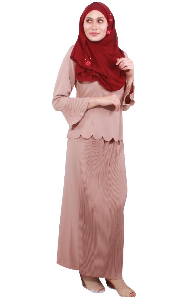 MH048 Trendy Baju Kurung Brown