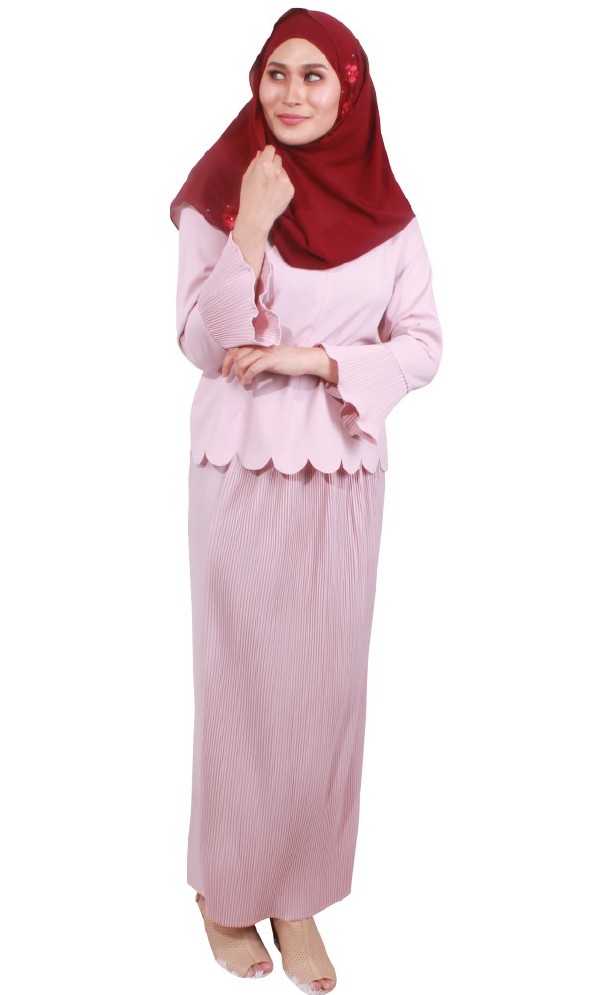 MH048 Trendy Baju Kurung Soft Pink