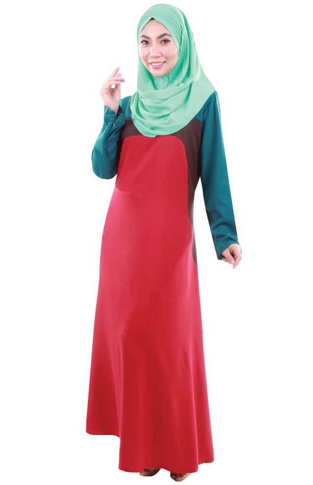 MH052 Stylish Jubah Maroon