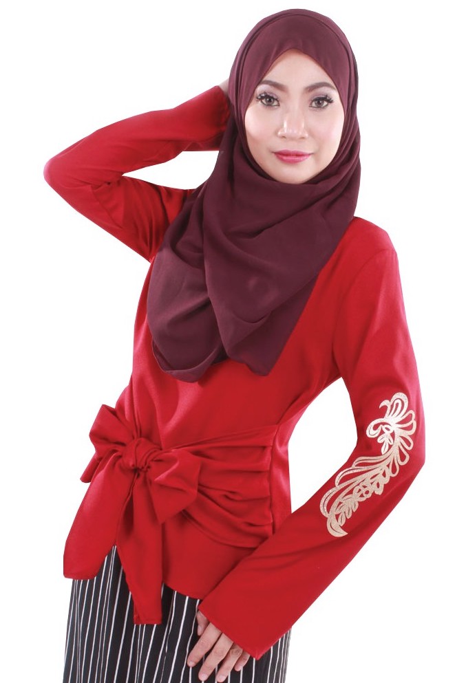 MH055 Fashion Blouse Maroon