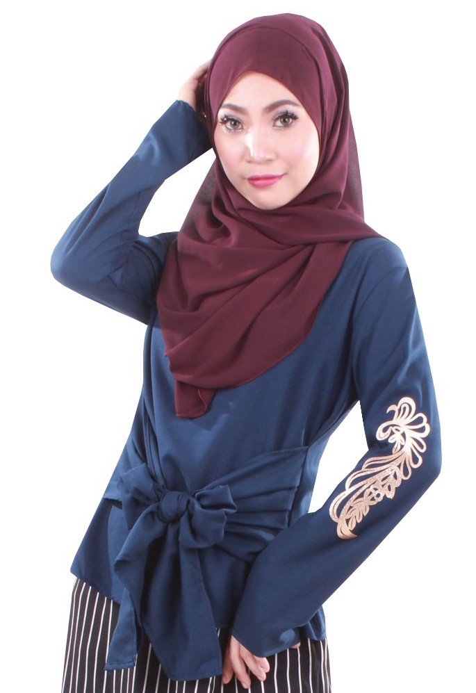 MH055 Fashion Blouse Navy Blue