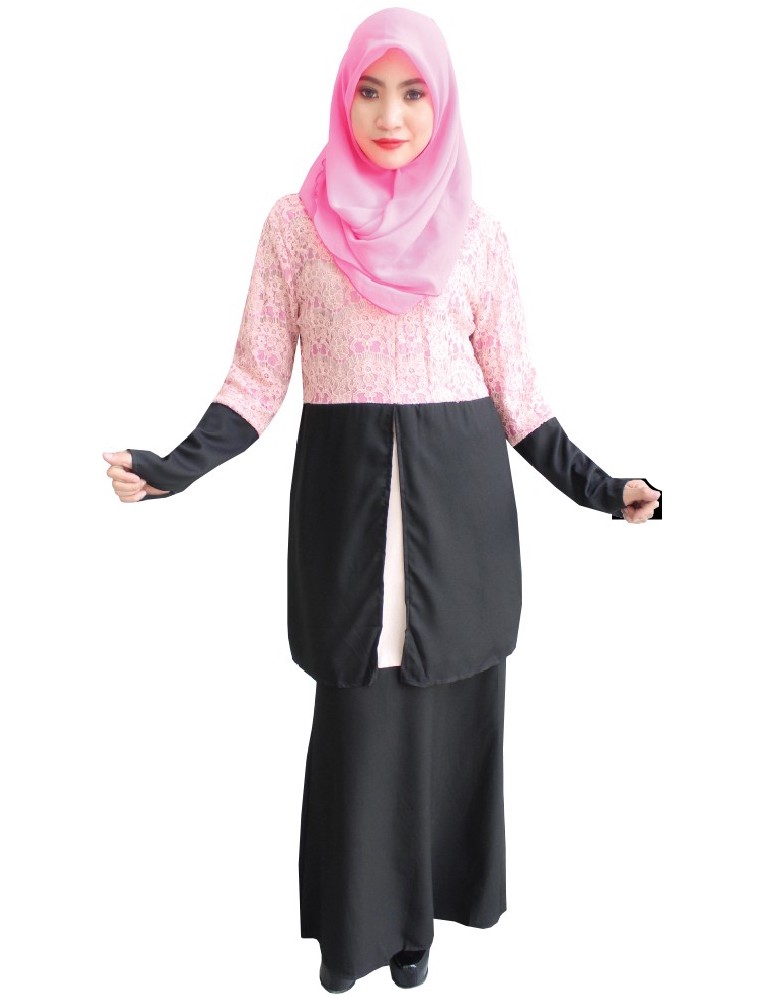 MH044 Pretty Baju Kurung Black