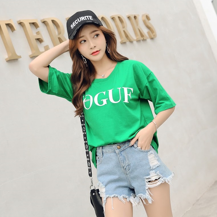 QA-391 Women Casual Graphic Shirt Green