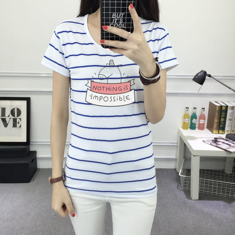 QA-392 Women Korean Fashion Casual Top Nothing Impossible