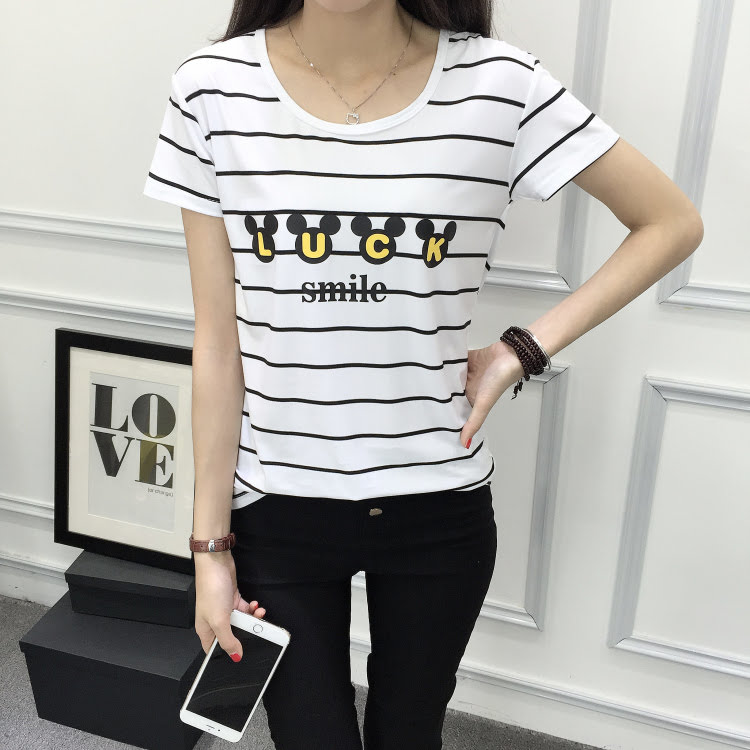 QA-392 Women Korean Fashion Casual Top Smile