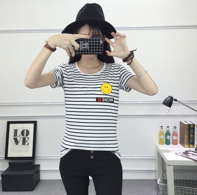 QA-392 Women Korean Fashion Casual Top Snow