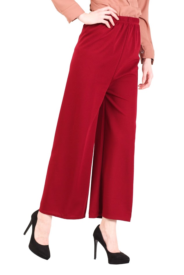 QA-393 Women Stylish Palazzo Red