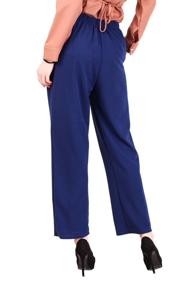 QA-394 Women Straight Cut Pant Blue