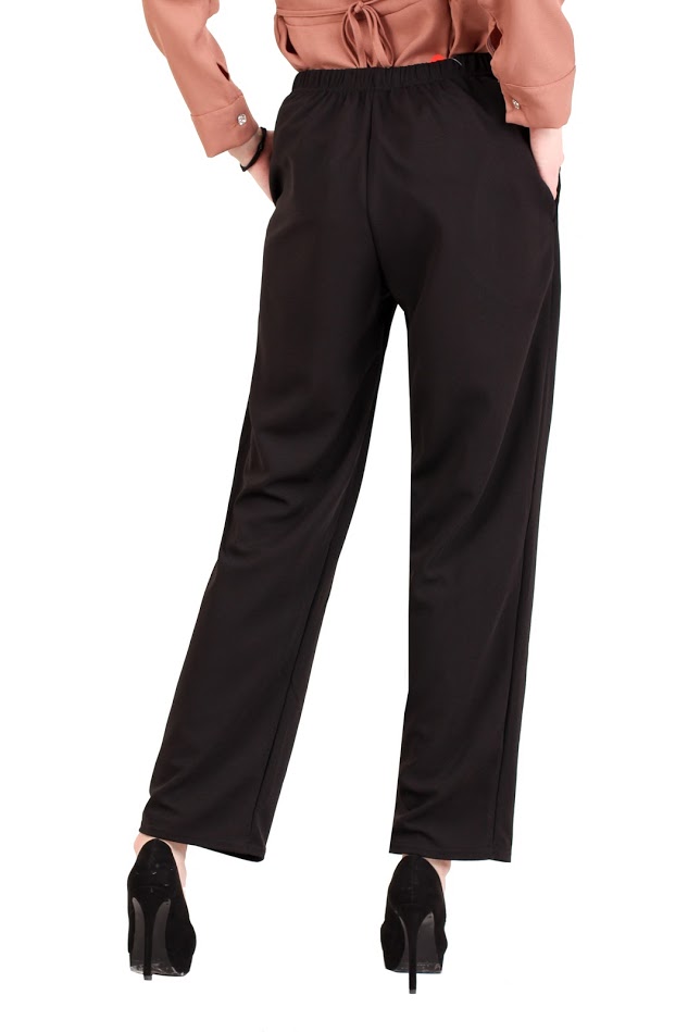 QA-394 Women Straight Cut Pant Black