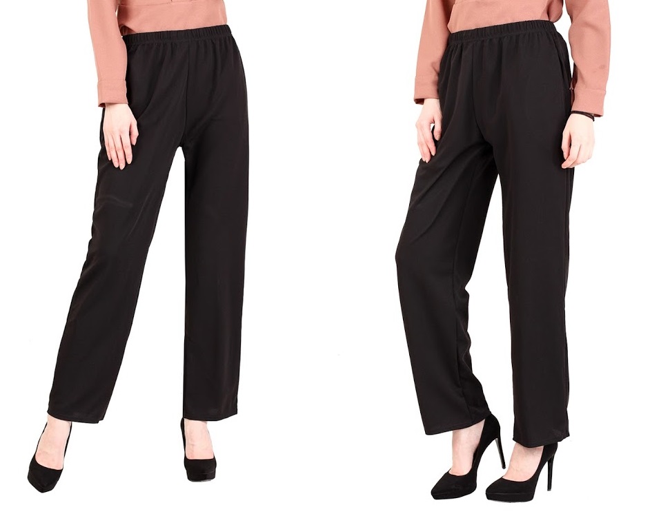 QA-394 Women Straight Cut Pant Black