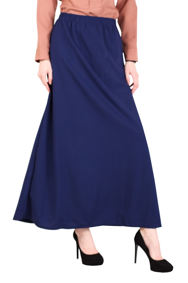 QA-395 Women A Line Skirt Blue