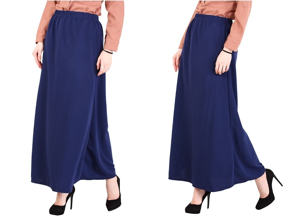 QA-395 Women A Line Skirt Blue