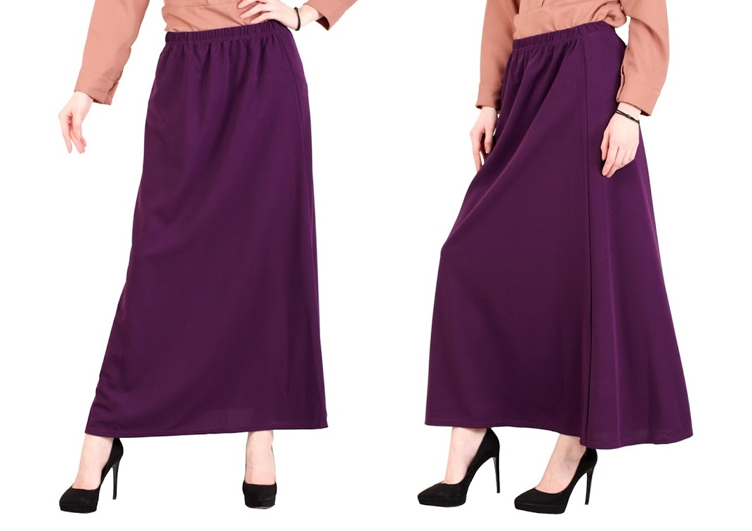 QA-395 Women A Line Skirt Purple