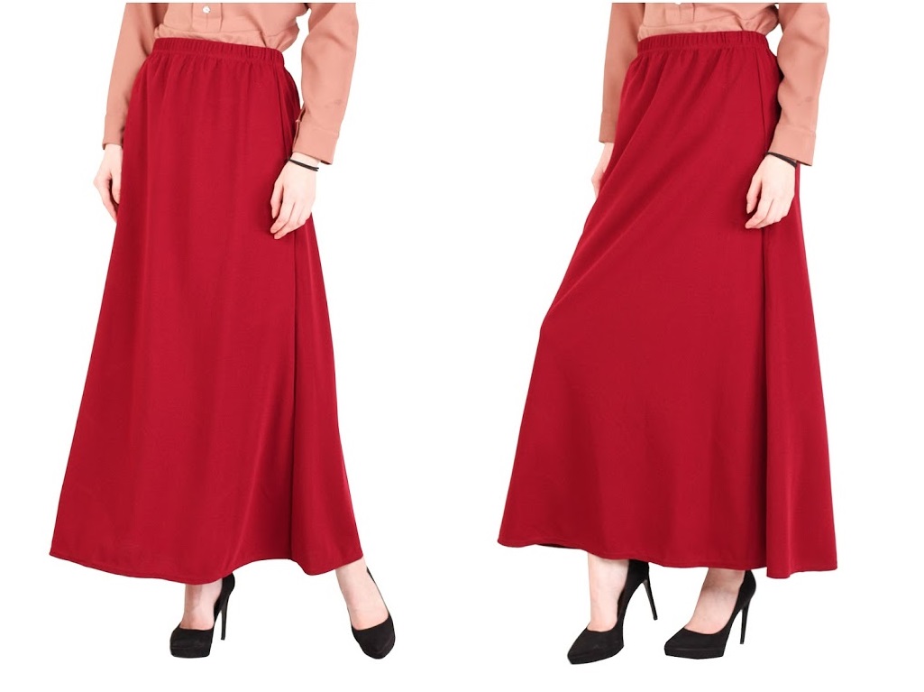 QA-395 Women A Line Skirt Red