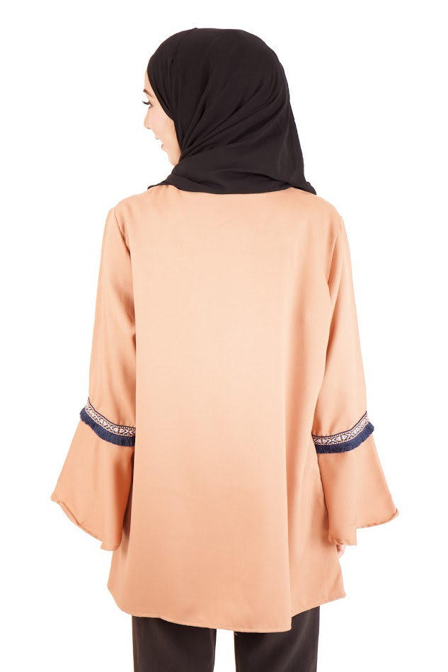 QA-397 Women Muslimah Blouse Cream