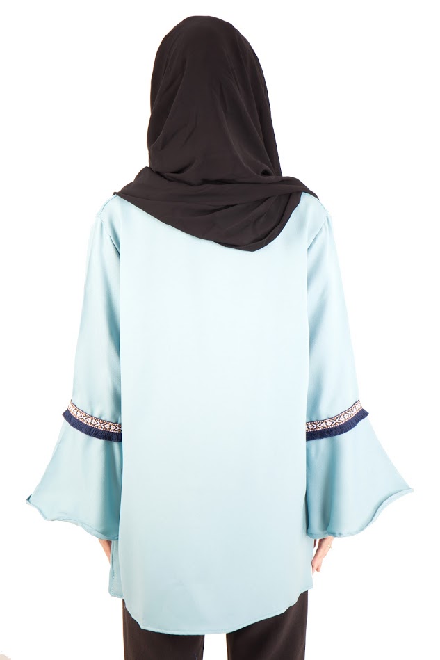 QA-397 Women Muslimah Blouse Dust Blue