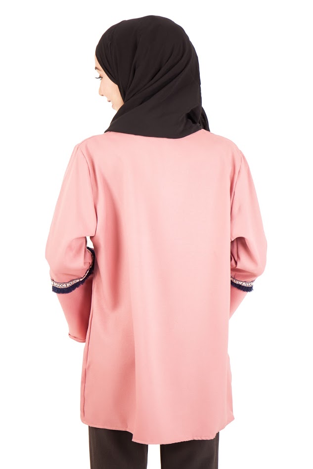 QA-397 Women Muslimah Blouse Dust Pink