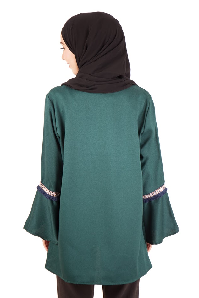 QA-397 Women Muslimah Blouse Green