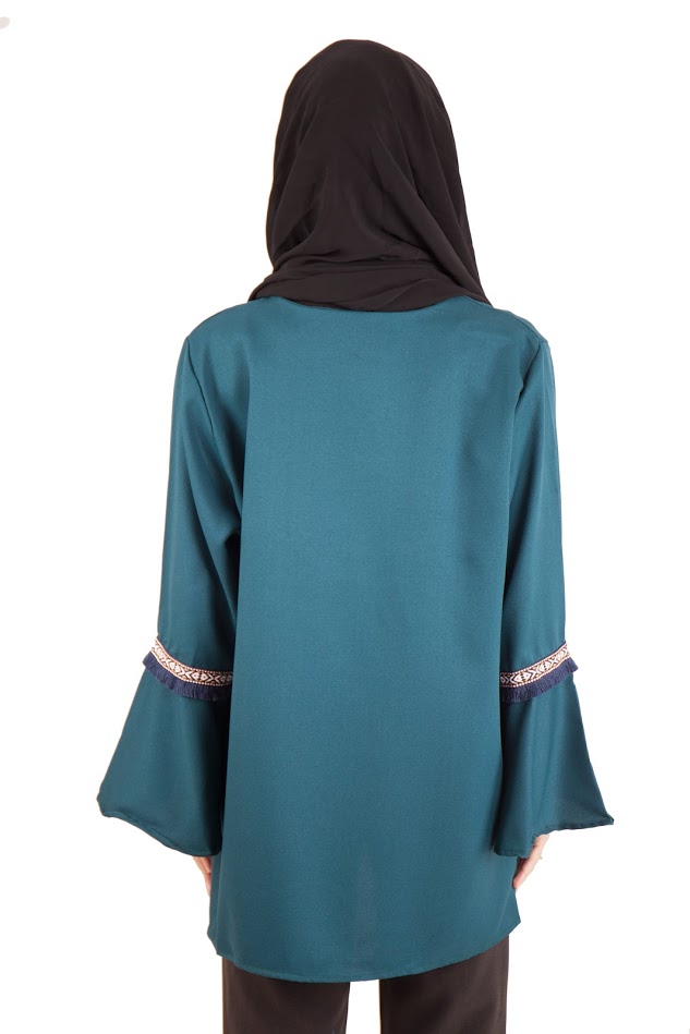 QA-397 Women Muslimah Blouse Ocean Green