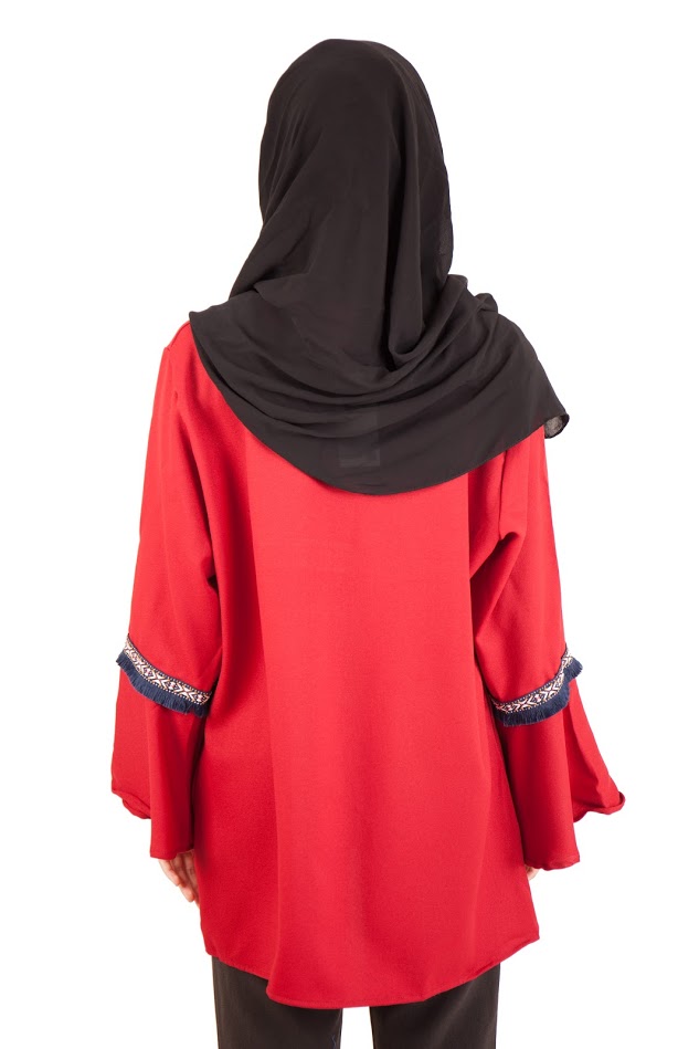 QA-397 Women Muslimah Blouse Red