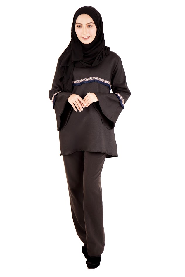 QA-397 Women Muslimah Blouse Black