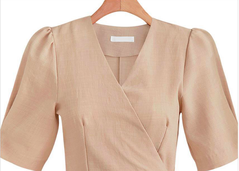 VW12267 Europe Wrap Blouse Khaki