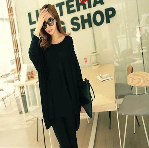 WD21424 Fashion Korea Dress Black