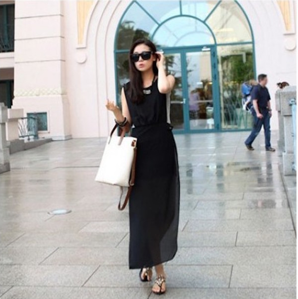 WD21426 Korea Stylish Dress Black