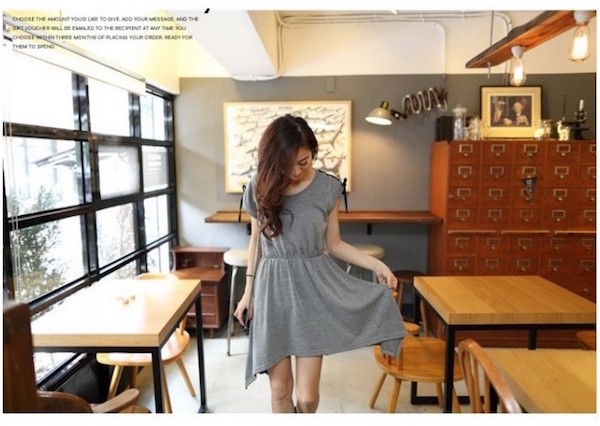 WD21430 Korea Fashion Dress Grey