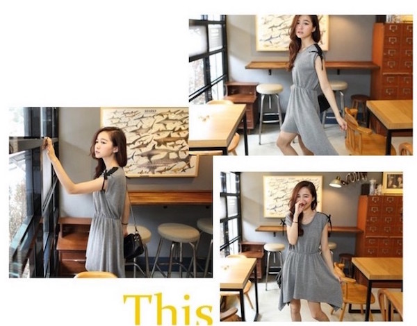 WD21430 Korea Fashion Dress Grey