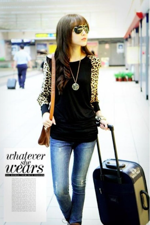 WT21451 Korea Fashion Top Black