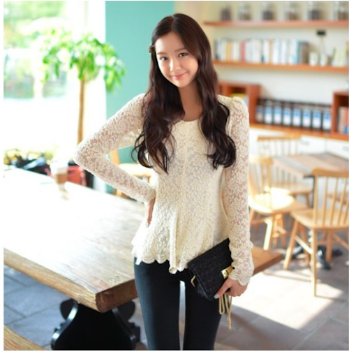 WT21452 Charming Lace Top Almond