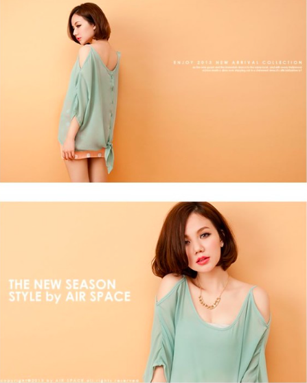 WT21463 Lovely Chiffon Top Light Blue