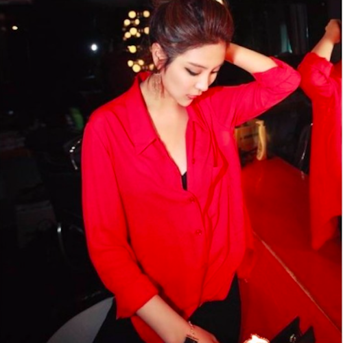 WT21471 Fashion Top Red